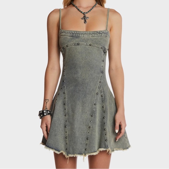 ISO GENERATION KISS ISABELLE DENIM MINI DRESS SIZE M OR L - Picture 2 of 3